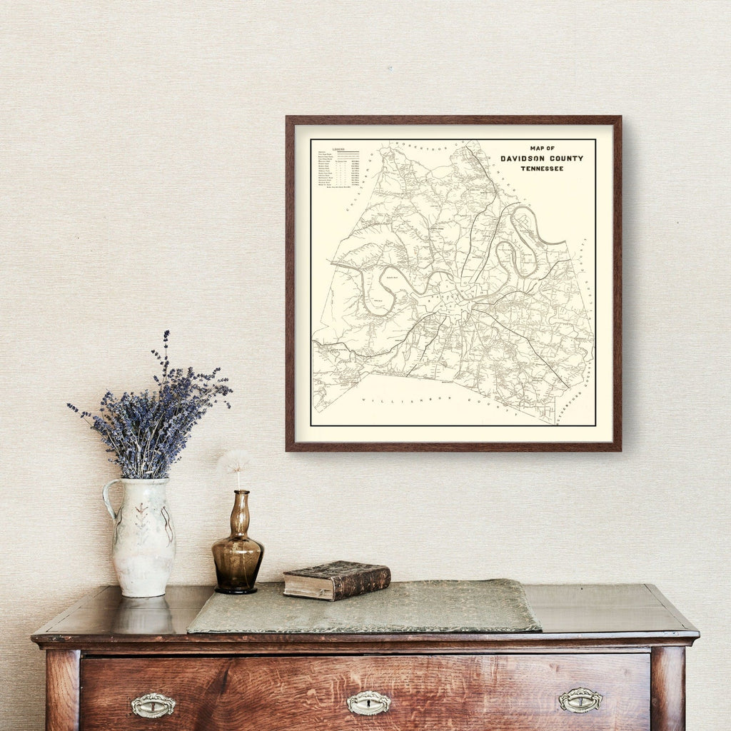 Vintage Map of Davidson County, Tennessee 1920