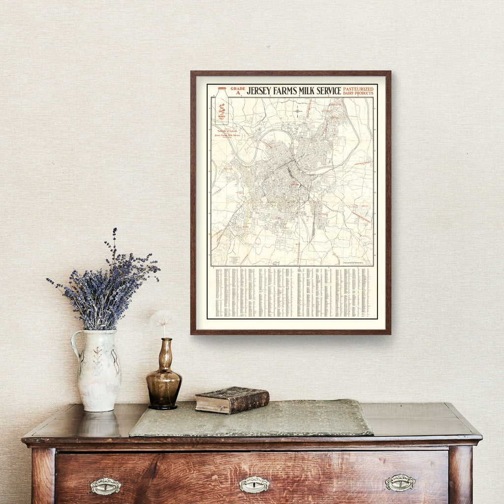 Vintage Map of Nashville, Tennessee 1947