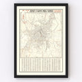 Vintage Map of Nashville, Tennessee 1947