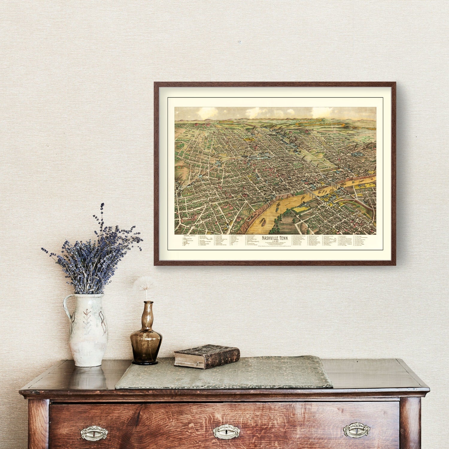 Vintage Map of Nashville, Tennessee 1958
