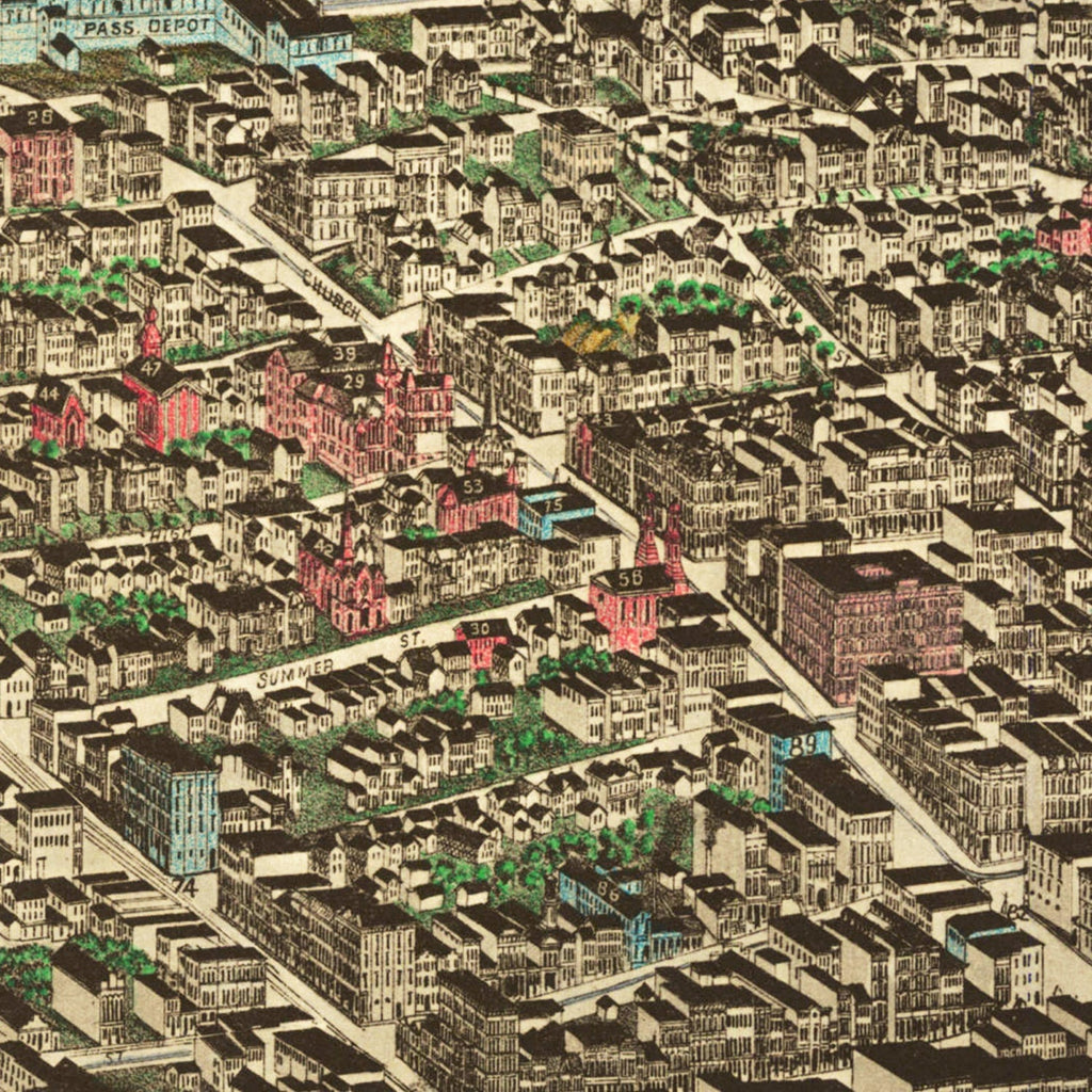Vintage Map of Nashville, Tennessee 1958