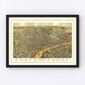 Vintage Map of Nashville, Tennessee 1958