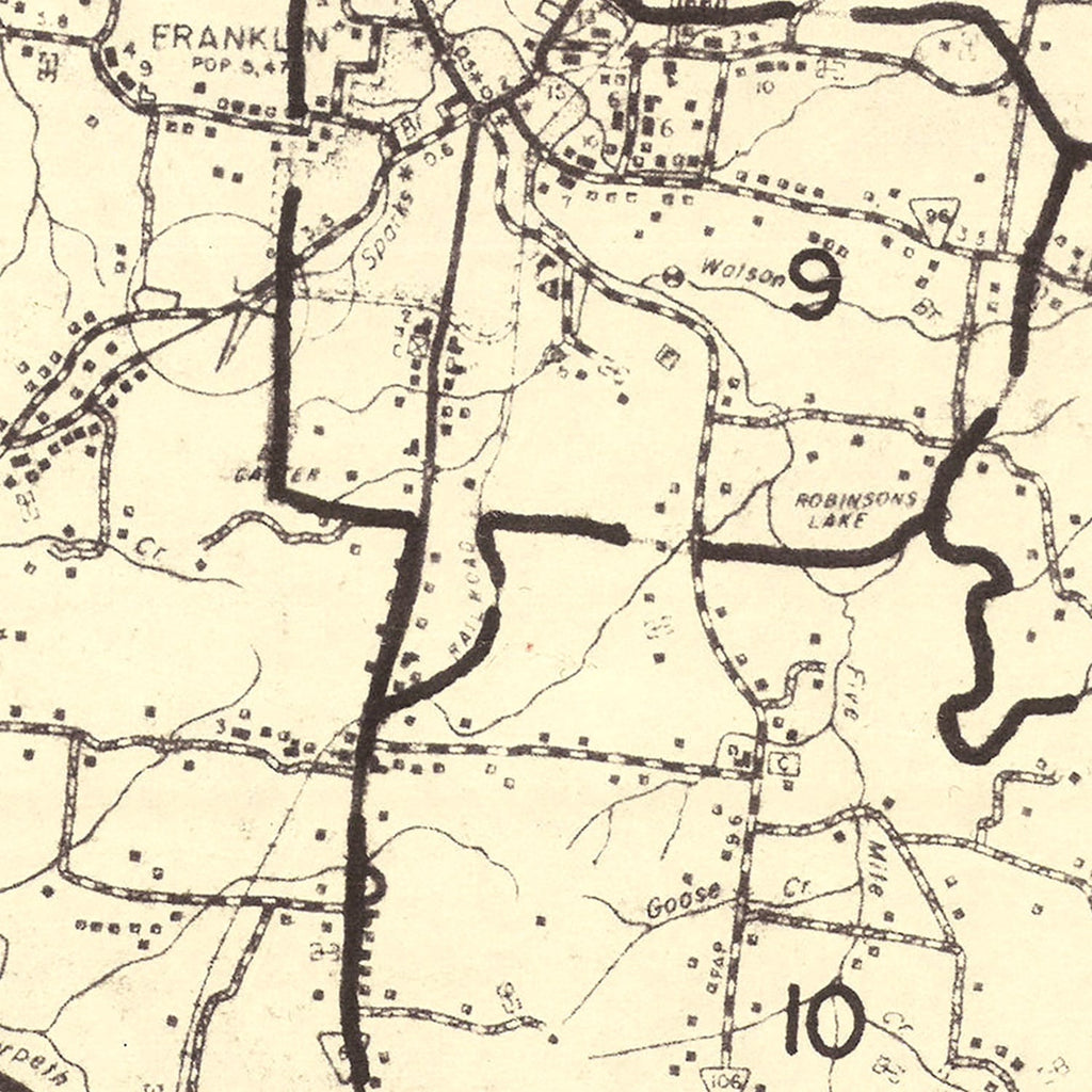 Vintage Map of Williamson County, Tennessee 1959