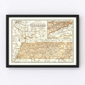 Vintage Map of Tennessee 1920