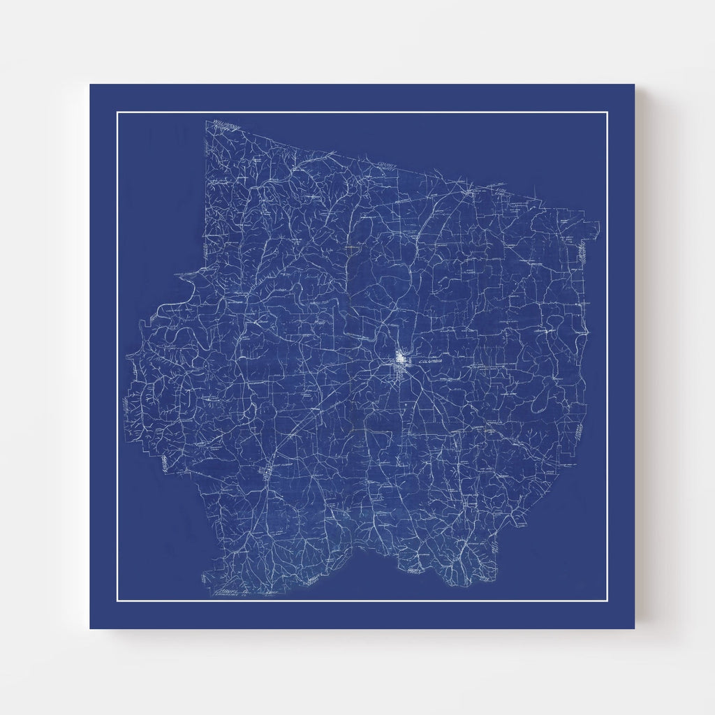Vintage Map of Maury County, Tennessee 1924