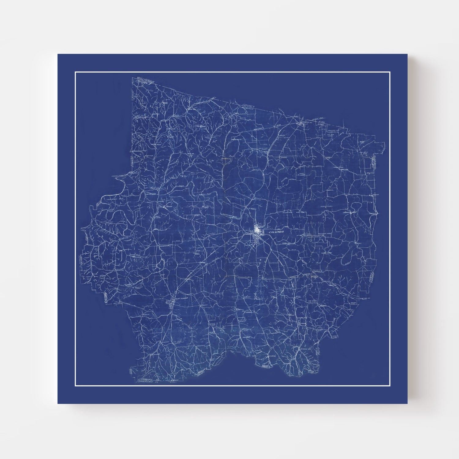 Vintage Map of Maury County, Tennessee 1924