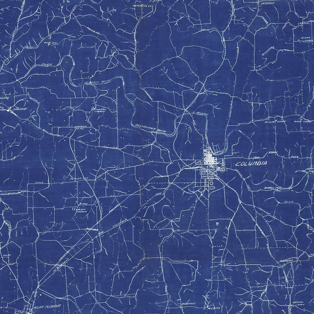 Vintage Map of Maury County, Tennessee 1924