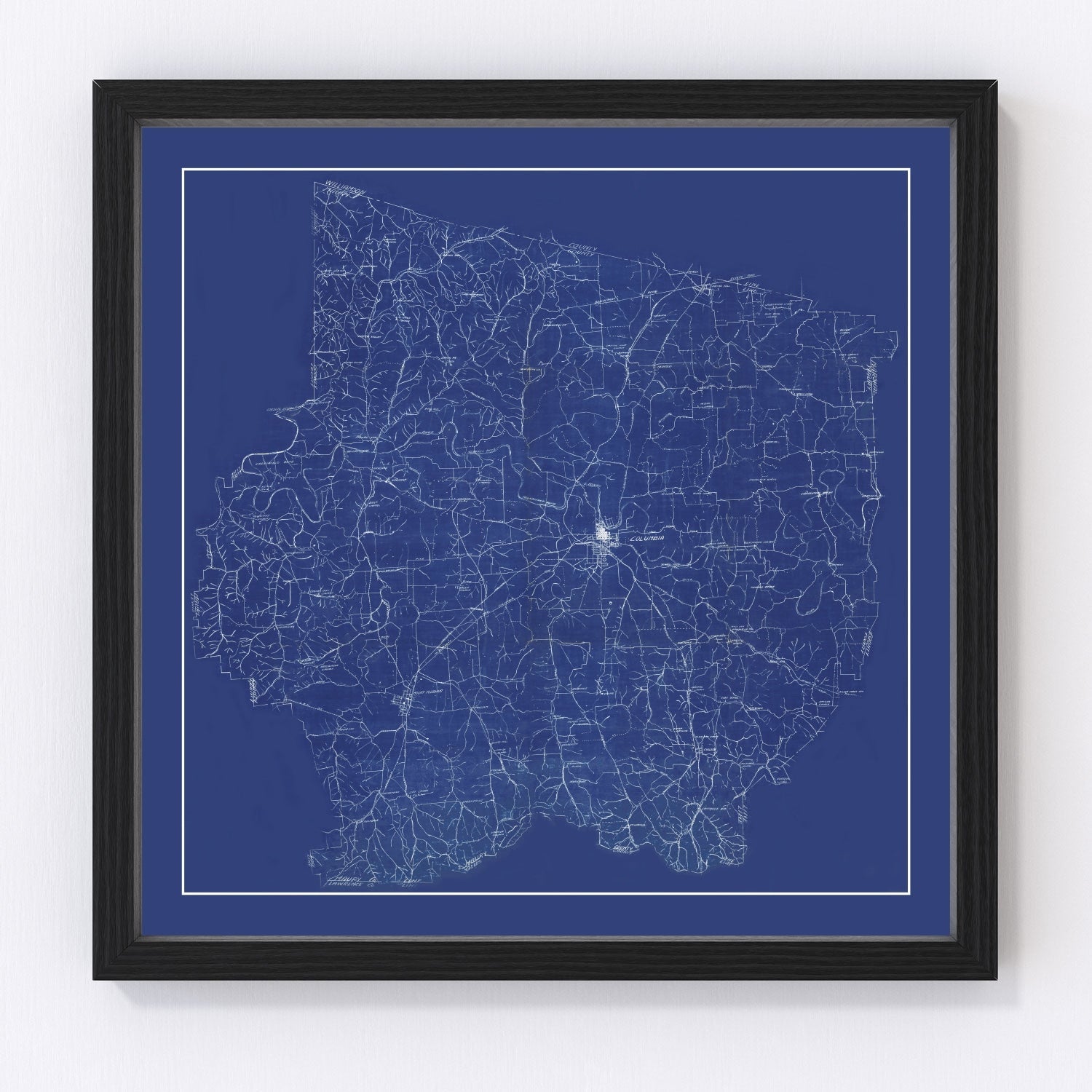 Vintage Map of Maury County, Tennessee 1924