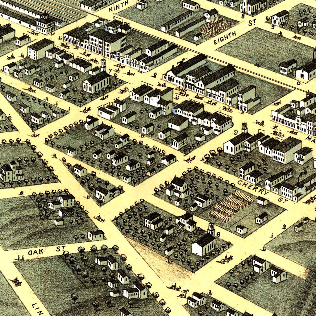 Vintage Map of Chattanooga, Tennessee 1871