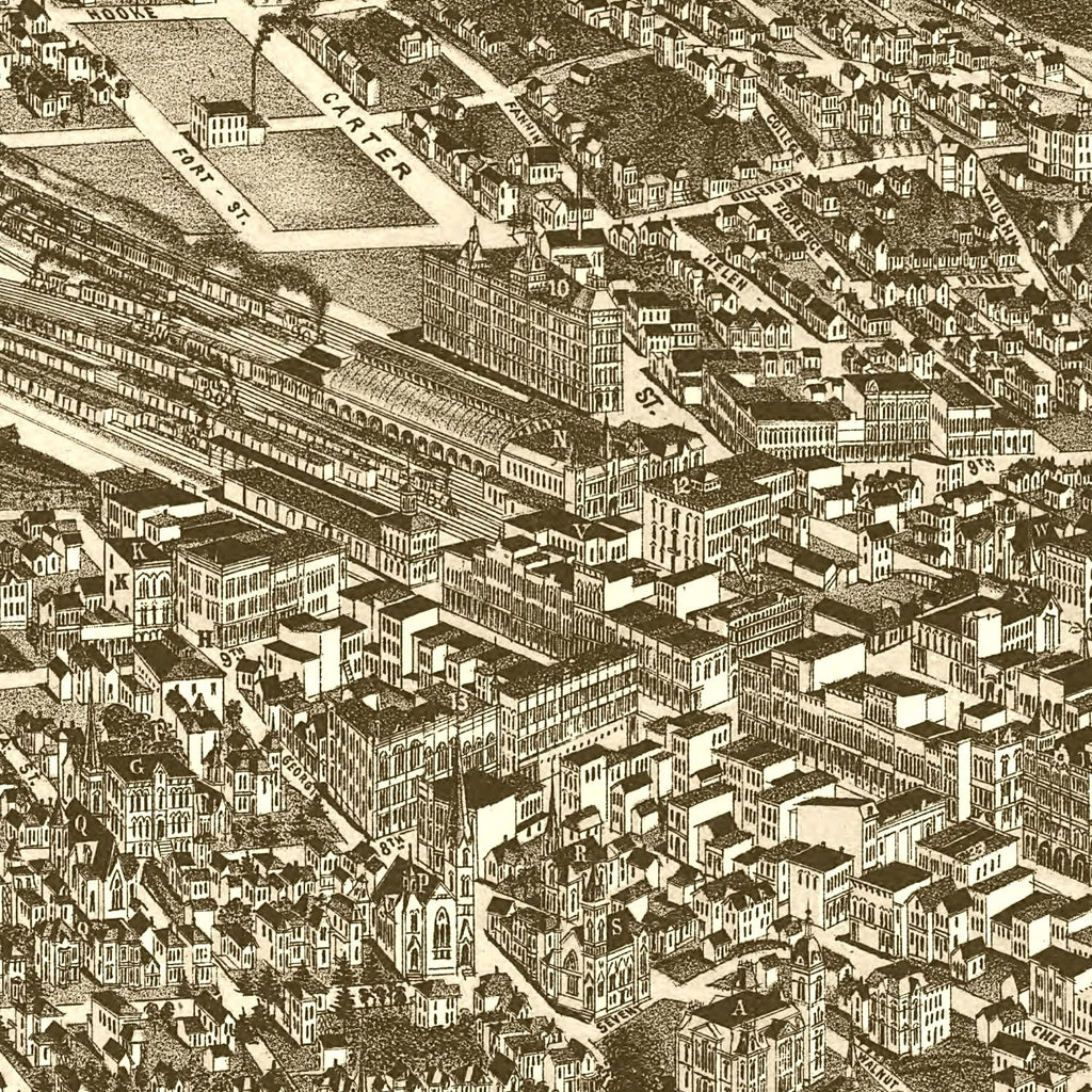 Vintage Map of Chattanooga, Tennessee 1886