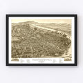 Vintage Map of Chattanooga, Tennessee 1886