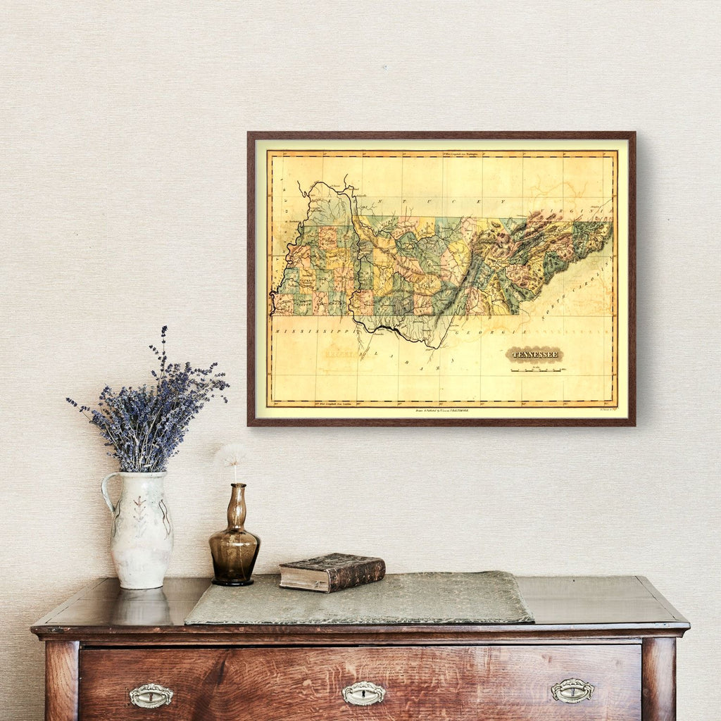 Vintage Map of Tennessee 1826