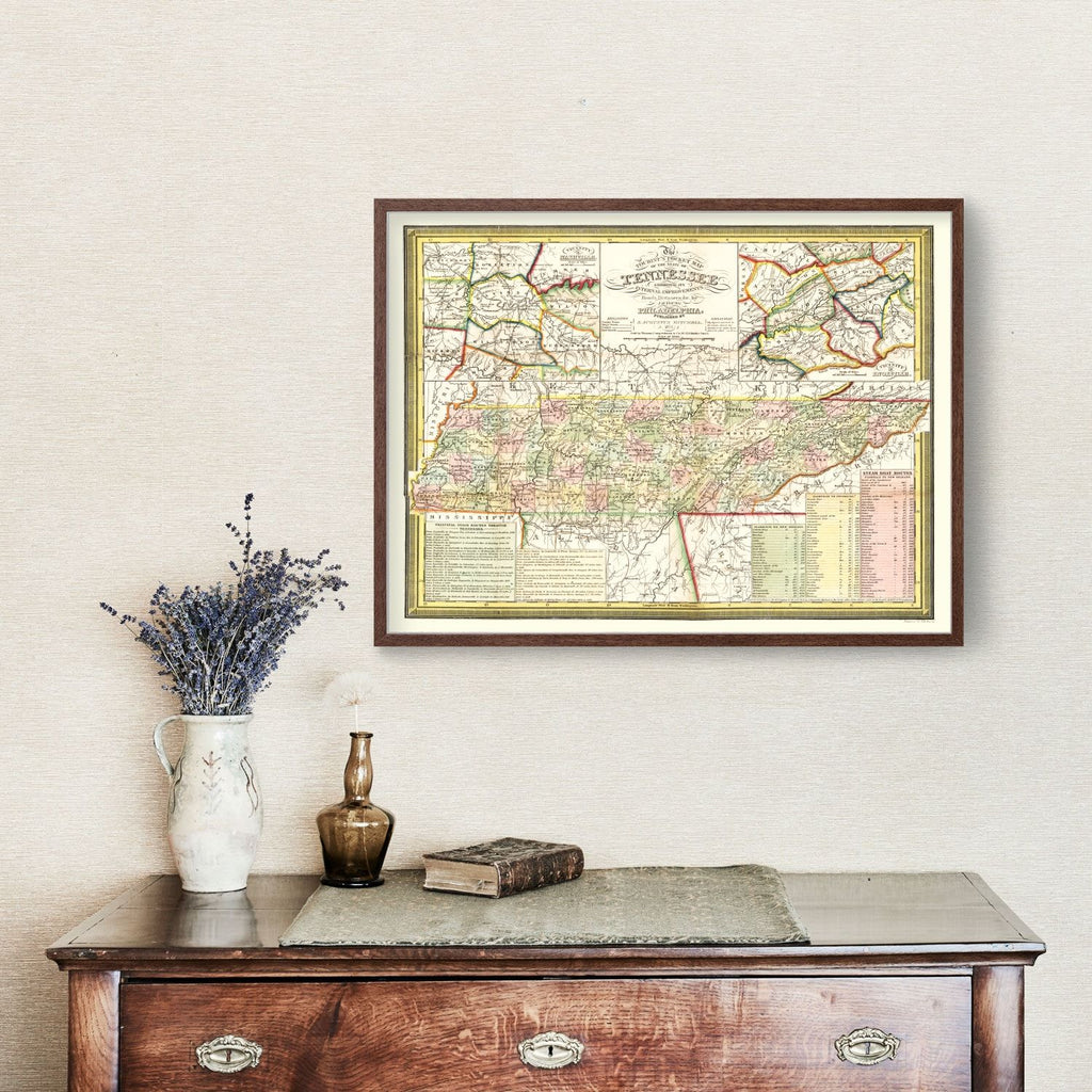 Vintage Map of Tennessee 1851