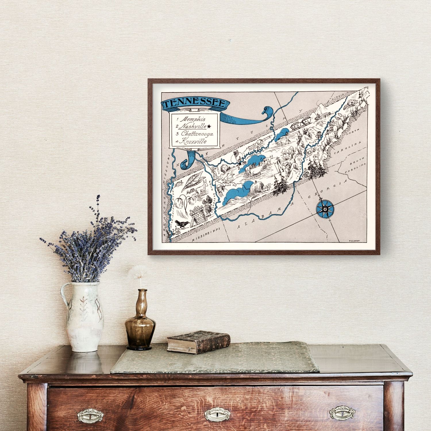 Vintage Map of Tennessee 1931