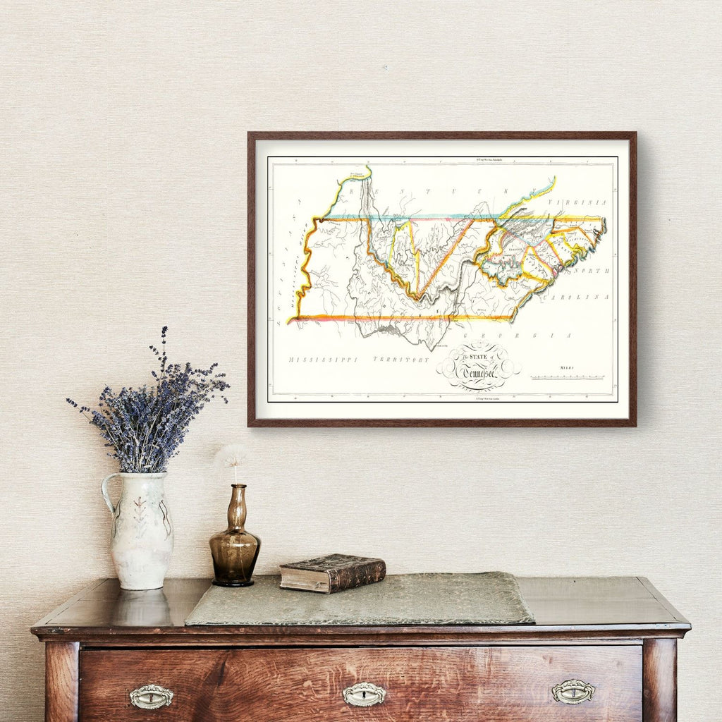 Vintage Map of Tennessee 1814