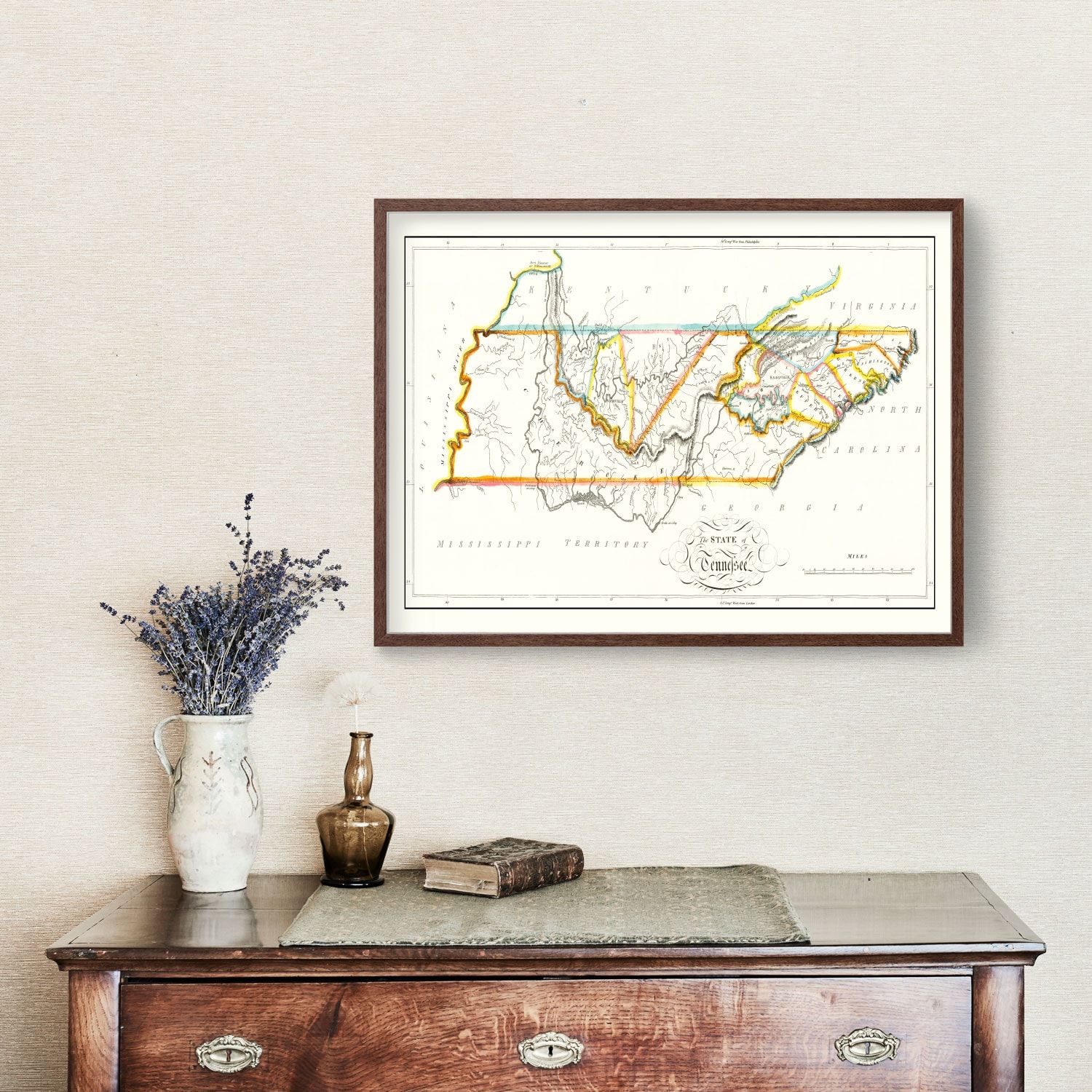 Vintage Map of Tennessee 1814