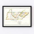 Vintage Map of Tennessee 1814