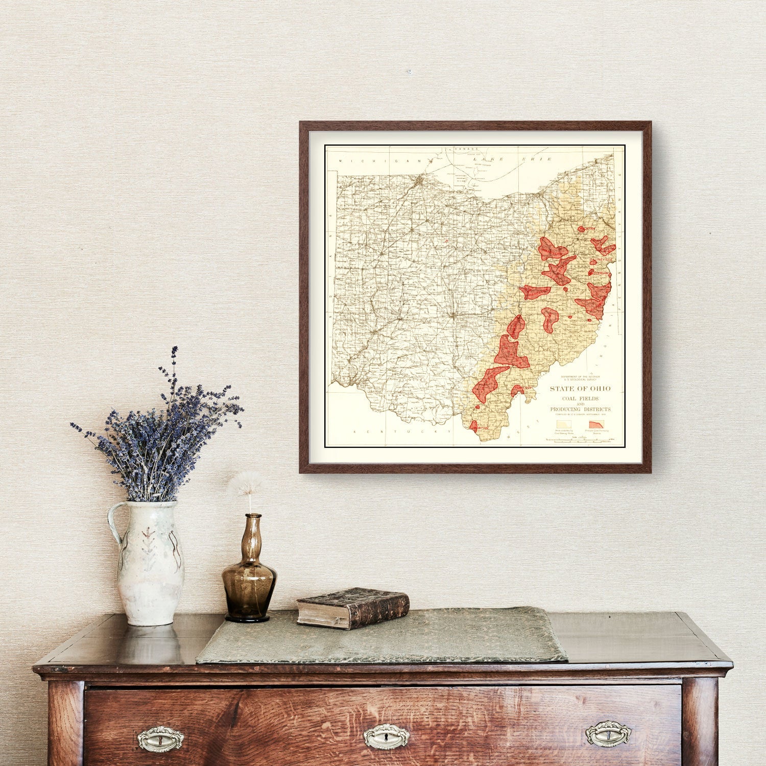 Vintage Map of Tennessee Coal Fields, 1919