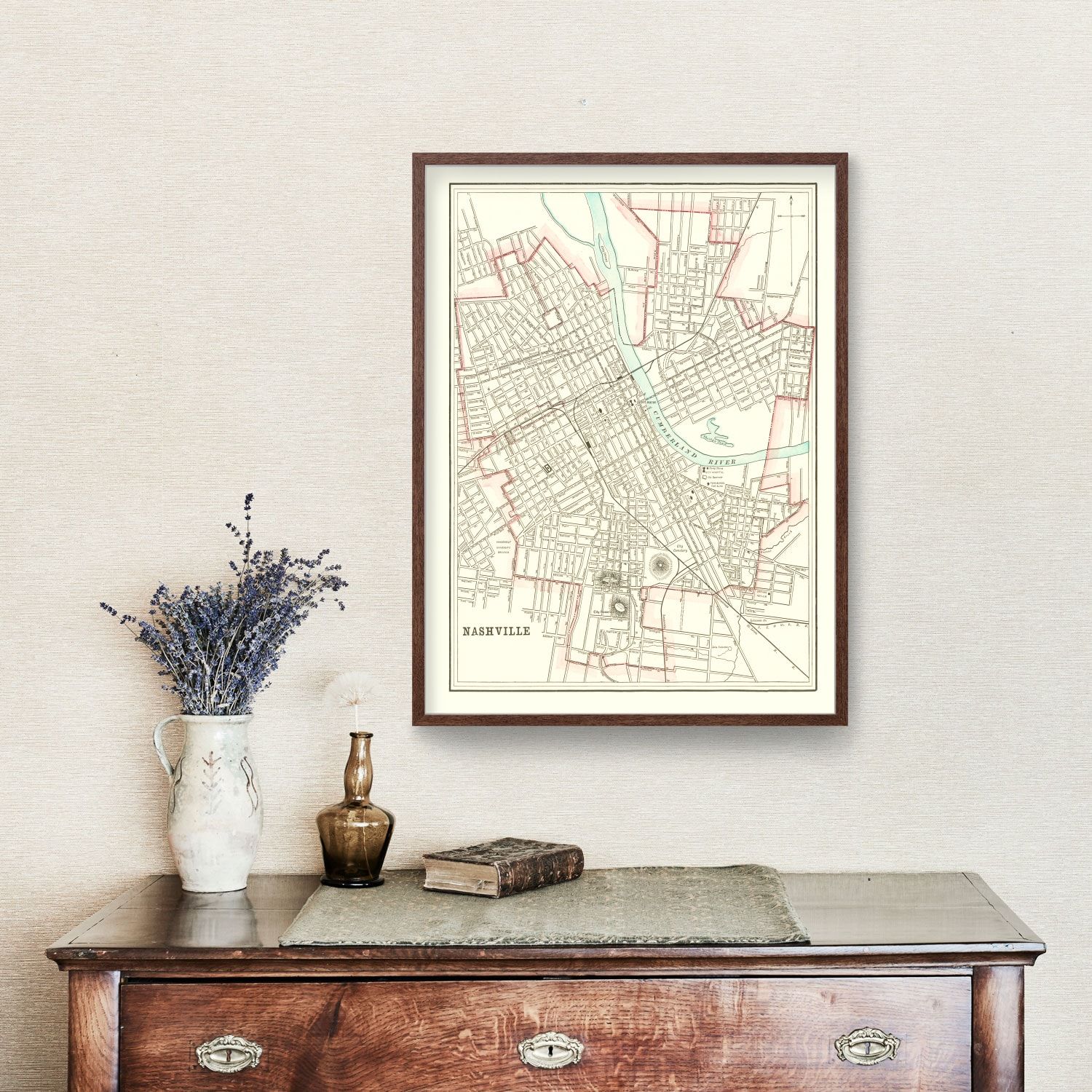 Vintage Map of Nashville, Tennessee 1895