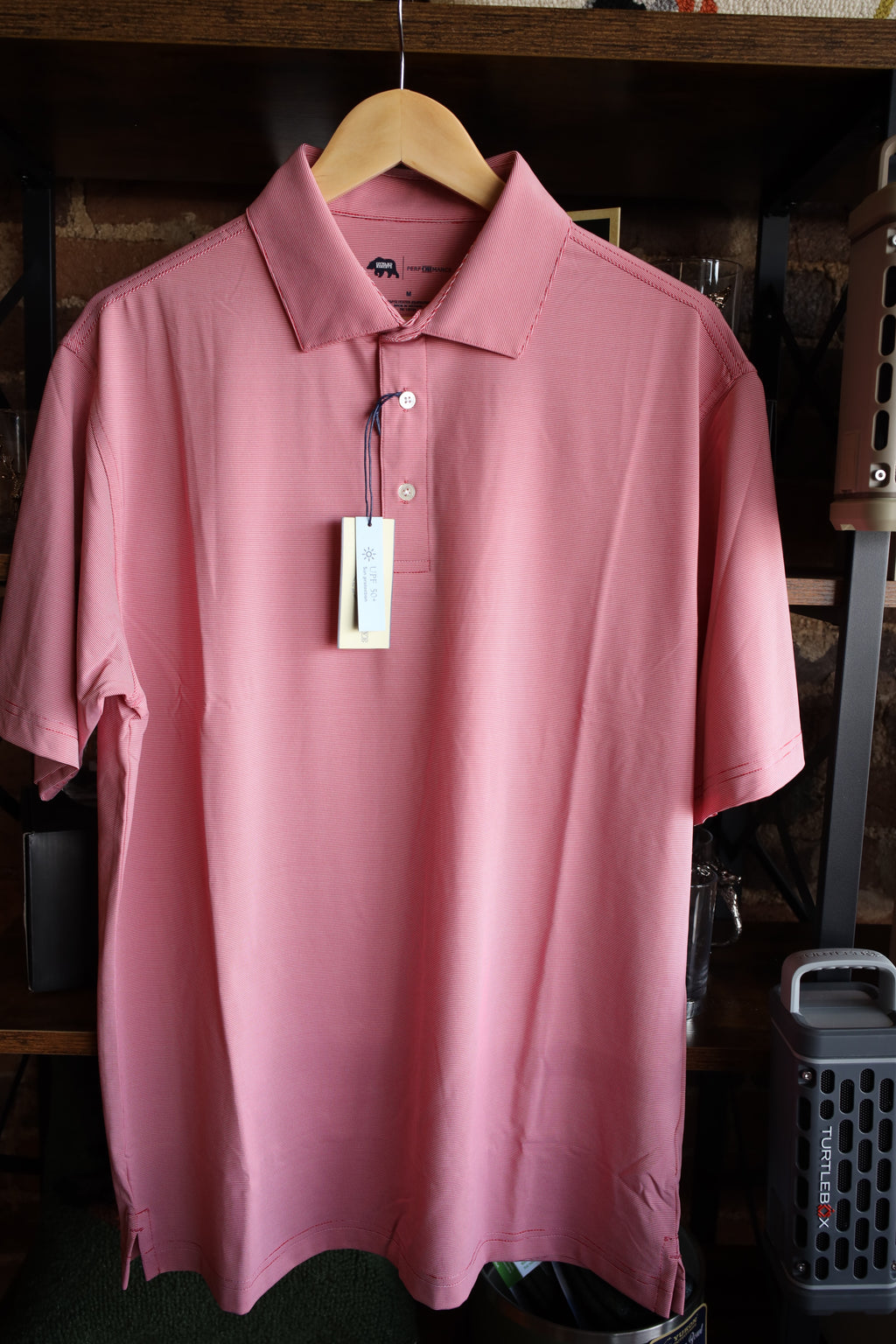 Onward Reserve - Hairline Stripe Performance Polo - Red