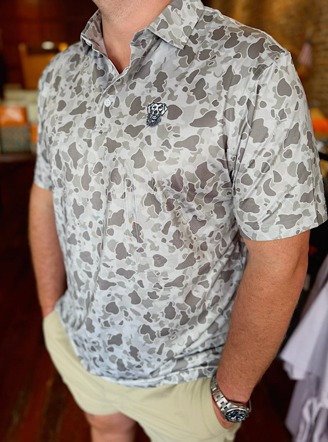 Limited Edition Golden Boy Goods Pecan Camo Polo