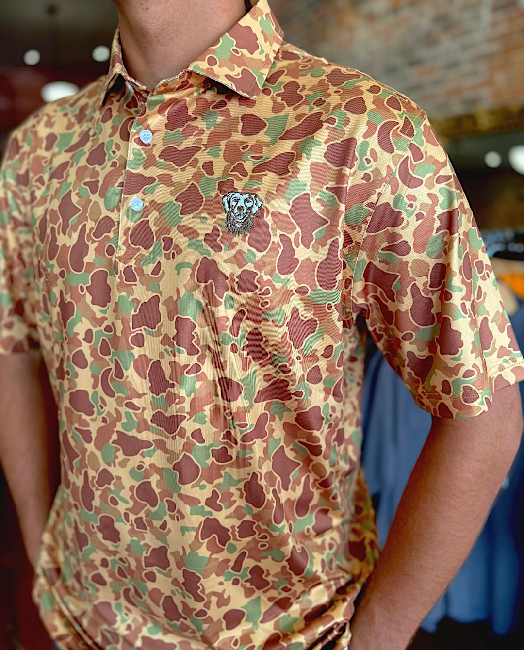 Limited Edition Golden Boy Goods Yellow Pecan Camo Polo