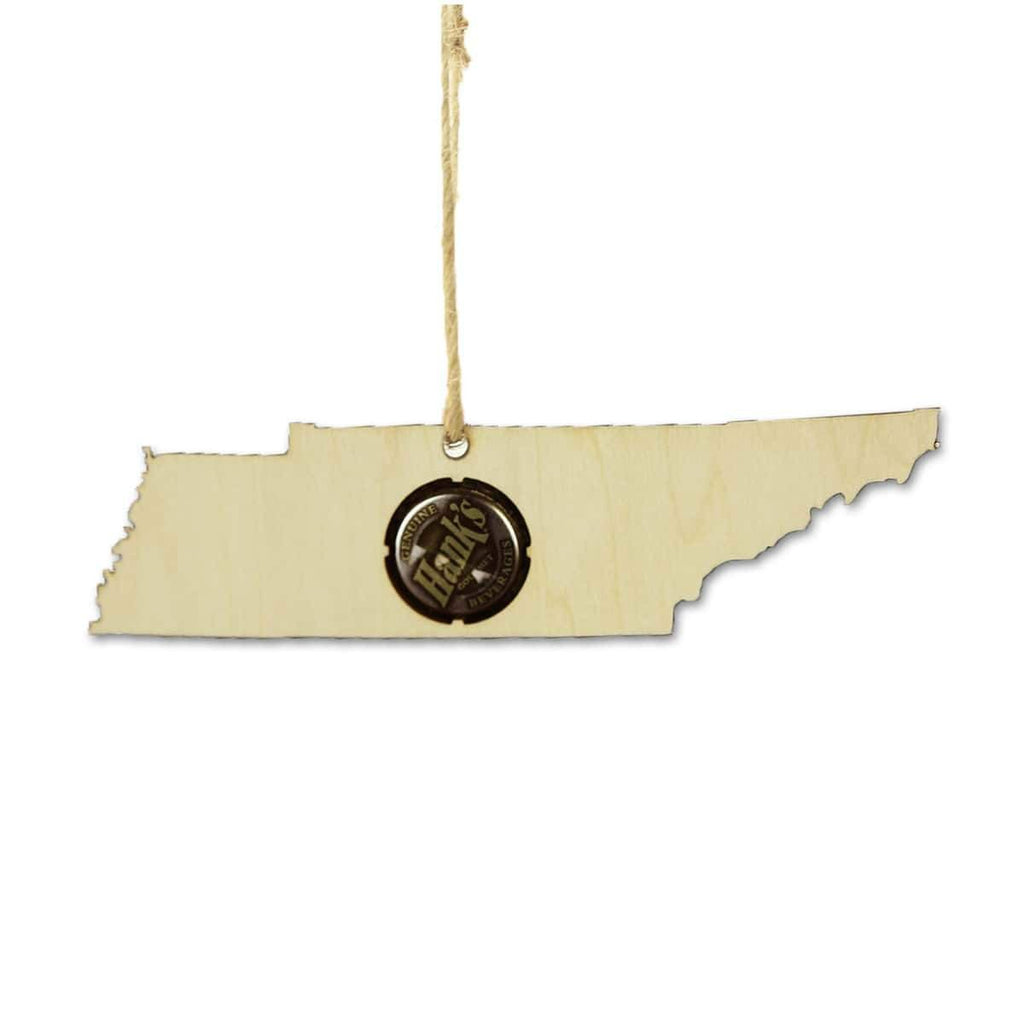 Tennessee Beer Cap Map Ornaments