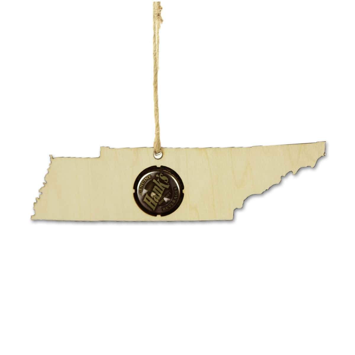 Tennessee Beer Cap Map Ornaments