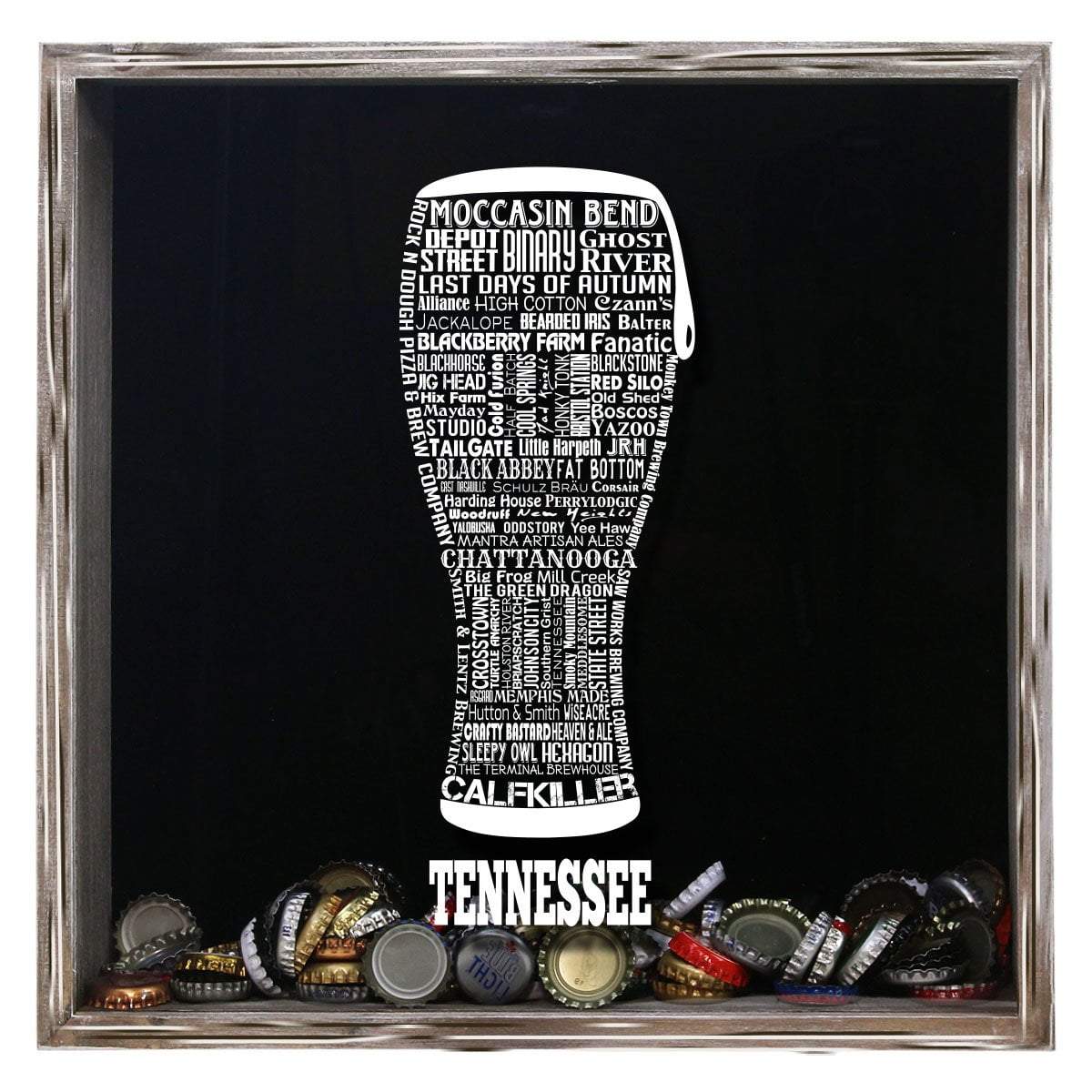 Tennessee Beer Typography Shadow Box