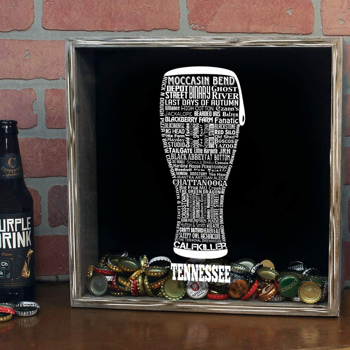 Tennessee Beer Typography Shadow Box