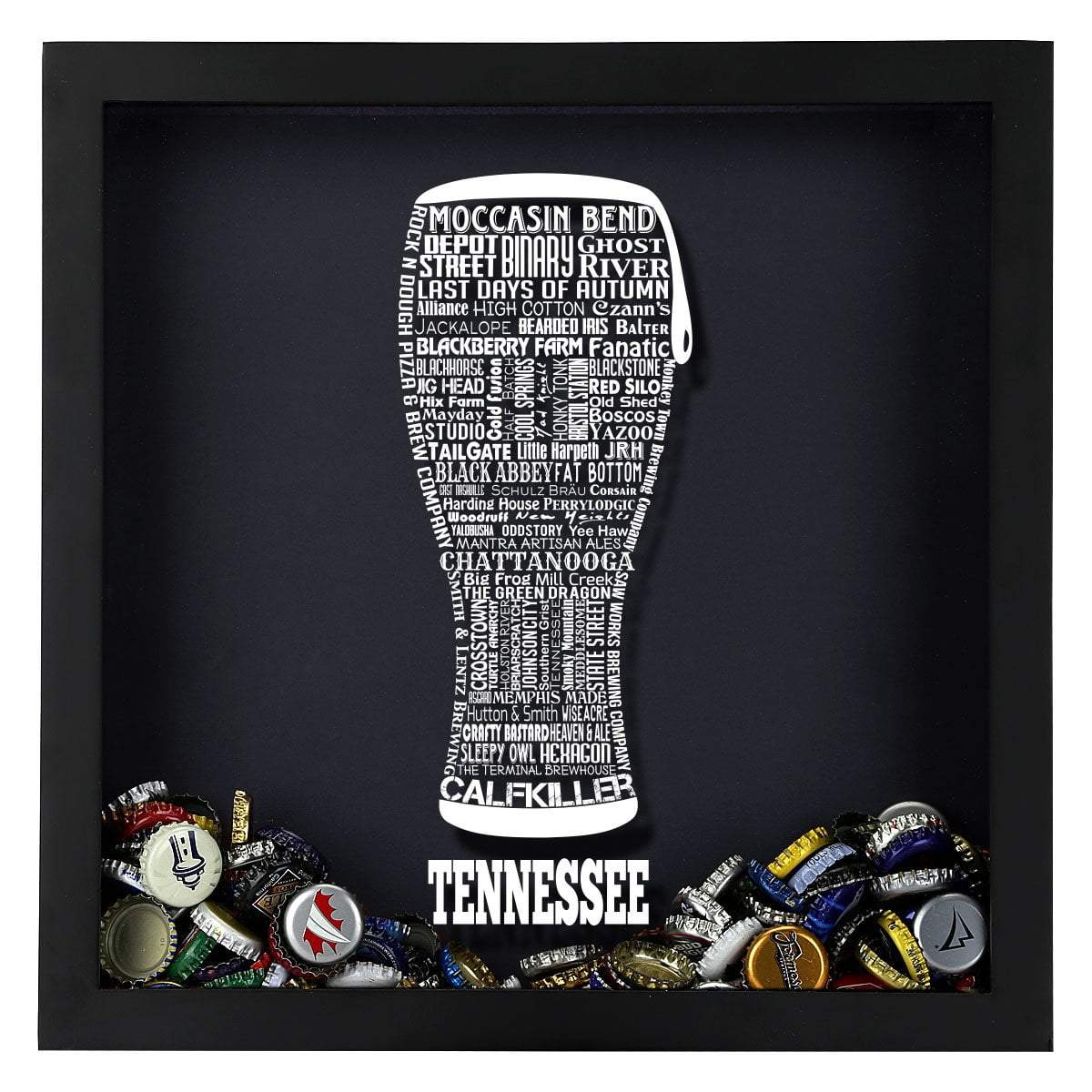 Tennessee Beer Typography Shadow Box