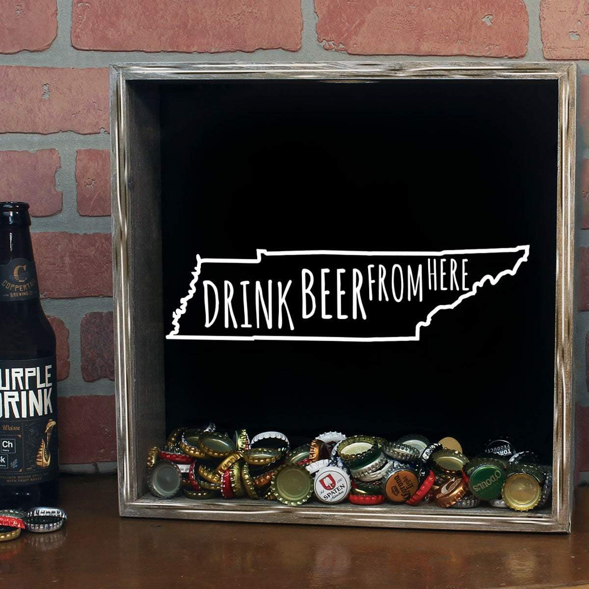 Tennessee Drink Beer From Here Beer Cap Shadow Box