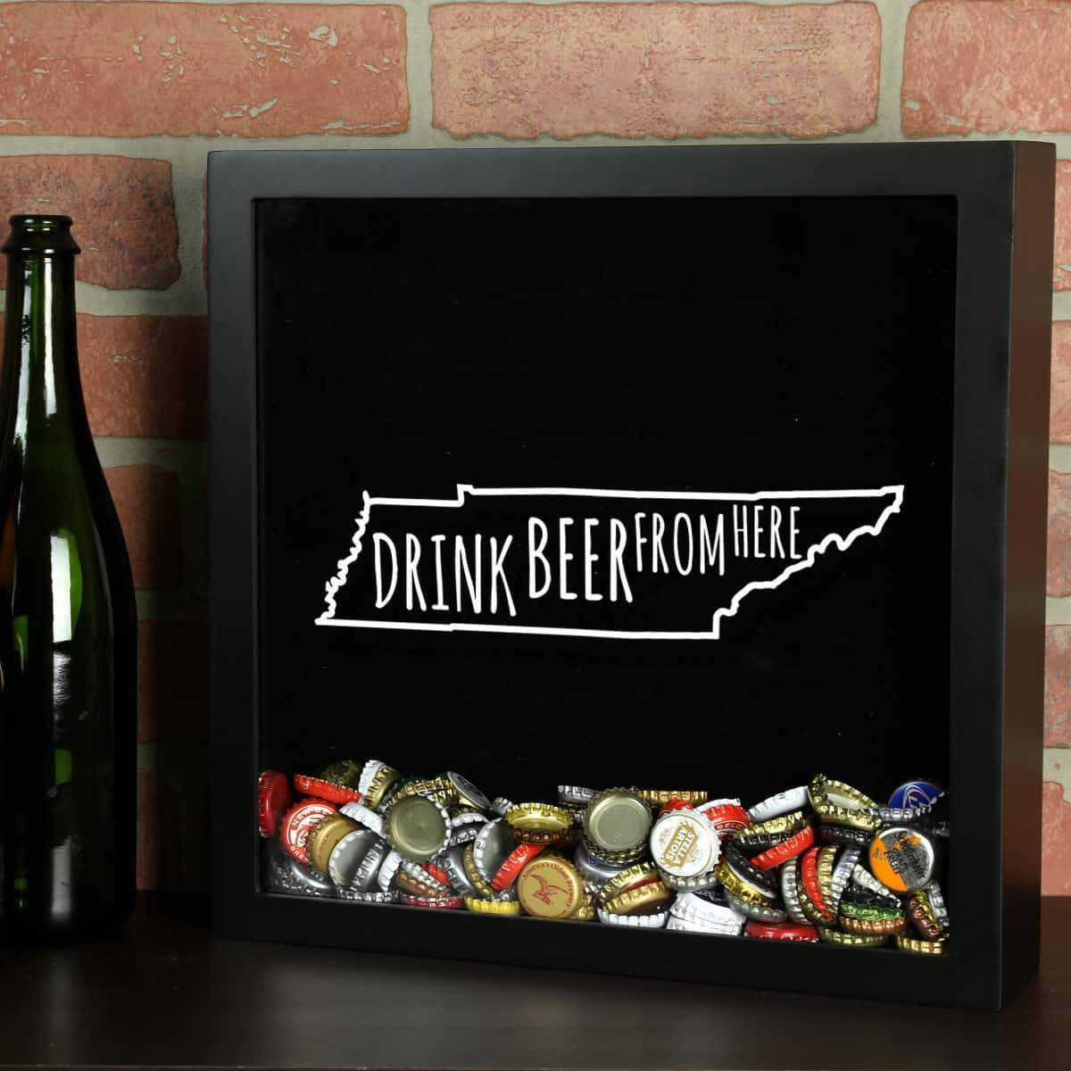 Tennessee Drink Beer From Here Beer Cap Shadow Box