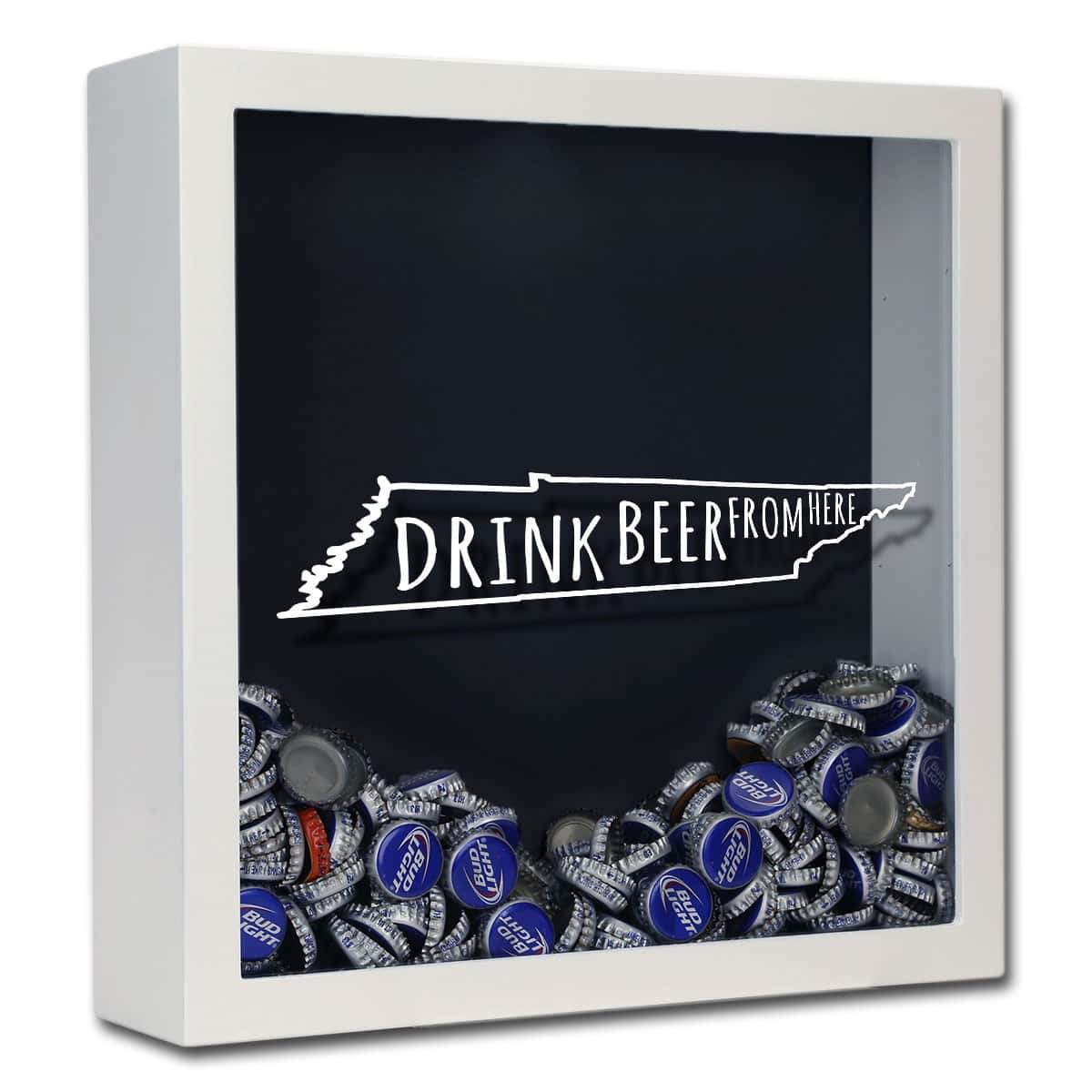 Tennessee Drink Beer From Here Beer Cap Shadow Box